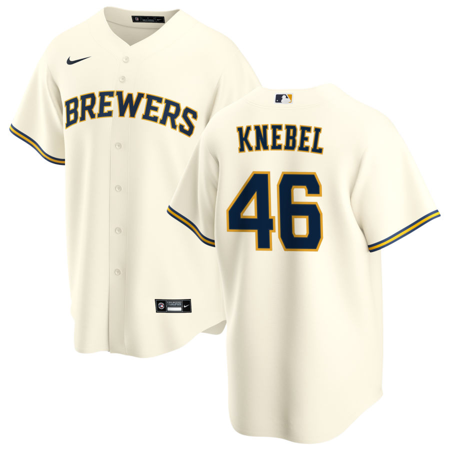 Nike Men #46 Corey Knebel Milwaukee Brewers Baseball Jerseys Sale-Cream